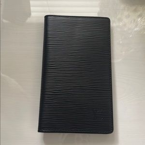Louis Vuitton black Epi leather checkbook cover